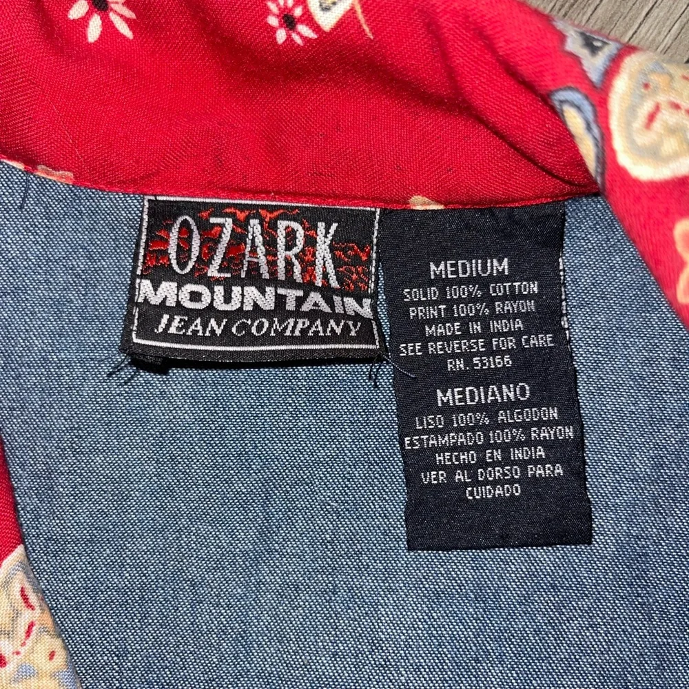 Vintage‎ Ozark Mountain Jean Co Denim embroidered vest Women’s Size M - Picture 5 of 7